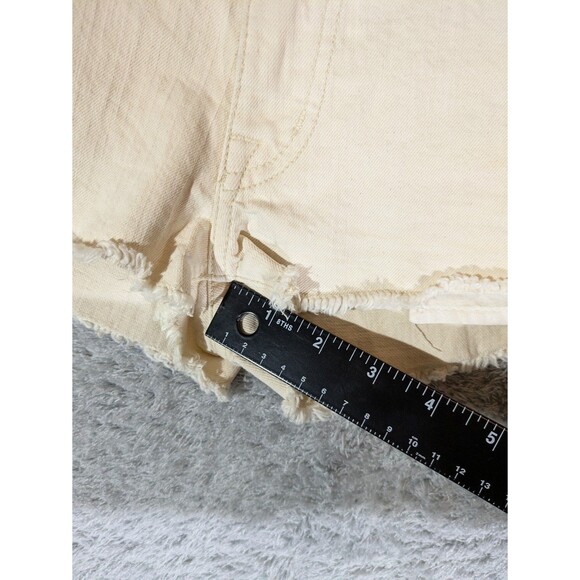 Current/Elliott 70s mini mini cutoff low rise shorts hippie cream frayed 27 - Picture 5 of 9